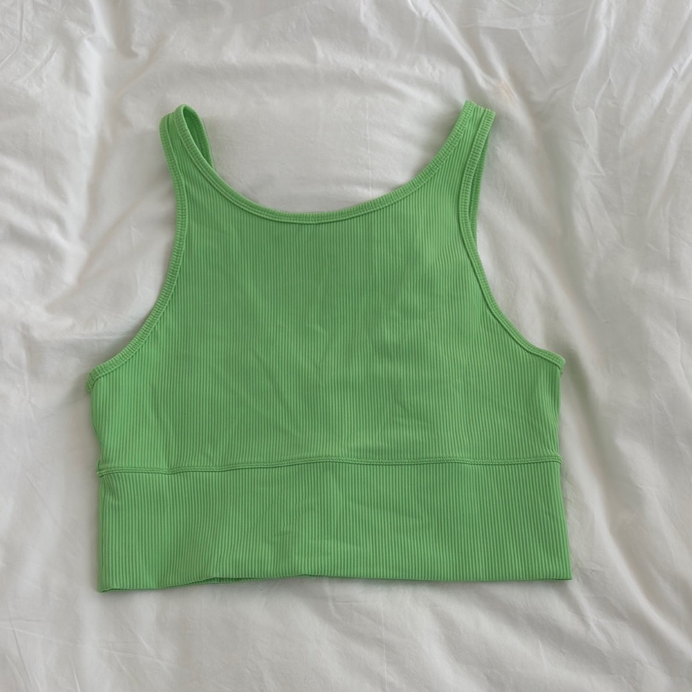 Lululemon Green Ribbed Crop Top